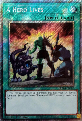 A Hero Lives [RA04-EN087] Platinum Secret Rare Yu-Gi-Oh!