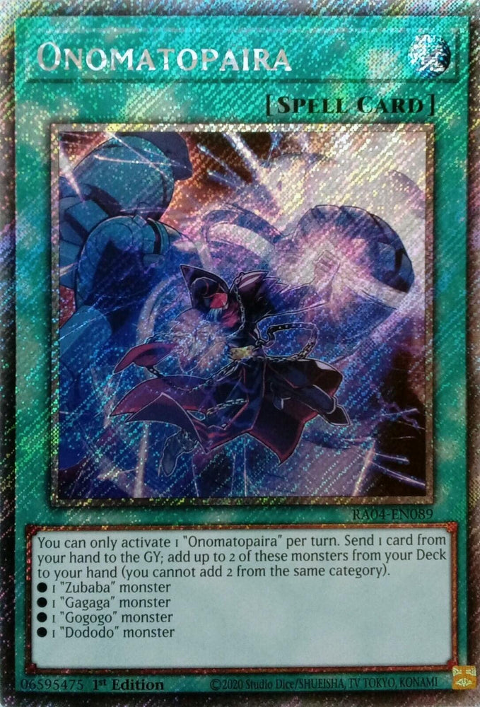 Onomatopaira [RA04-EN089] Platinum Secret Rare Yu-Gi-Oh!
