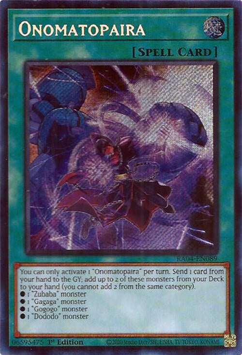 Onomatopaira [RA04-EN089] Secret Rare Yu-Gi-Oh!