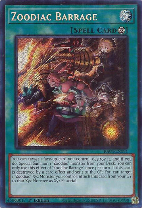 Zoodiac Barrage [RA04-EN091] Secret Rare Yu-Gi-Oh!
