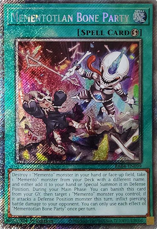 Mementotlan Bone Party [RA04-EN099] Platinum Secret Rare Yu-Gi-Oh!