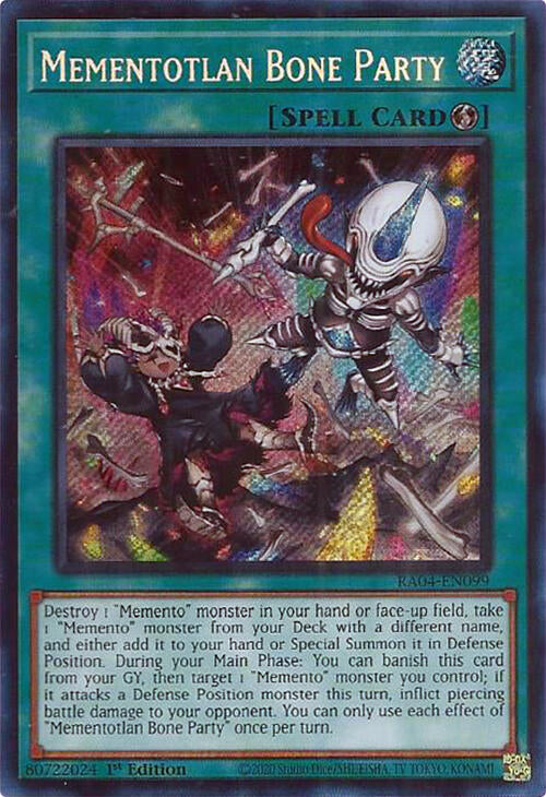 Mementotlan Bone Party [RA04-EN099] Secret Rare Yu-Gi-Oh!