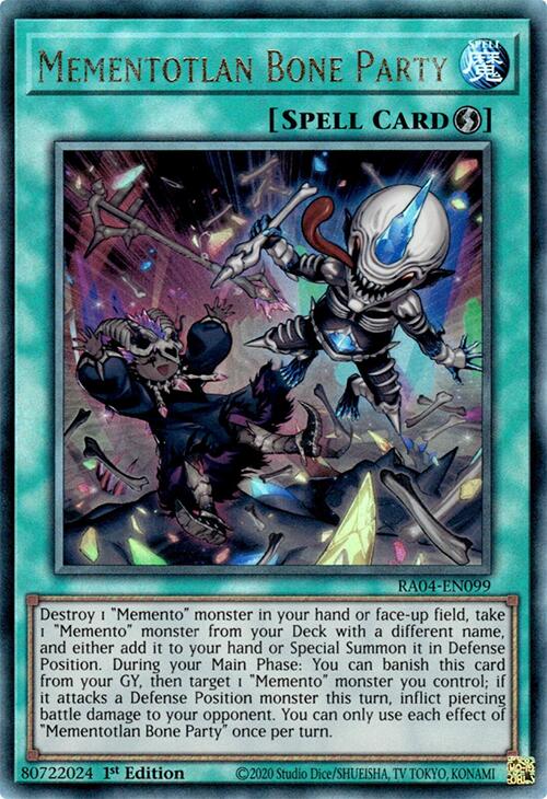 Mementotlan Bone Party [RA04-EN099] Prismatic Ultimate Rare Yu-Gi-Oh!
