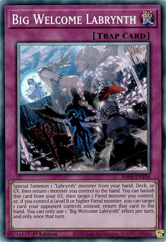 Big Welcome Labrynth [RA04-EN104] Prismatic Collector's Rare Yu-Gi-Oh!