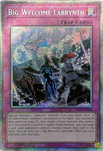 Big Welcome Labrynth [RA04-EN104] Platinum Secret Rare Yu-Gi-Oh!
