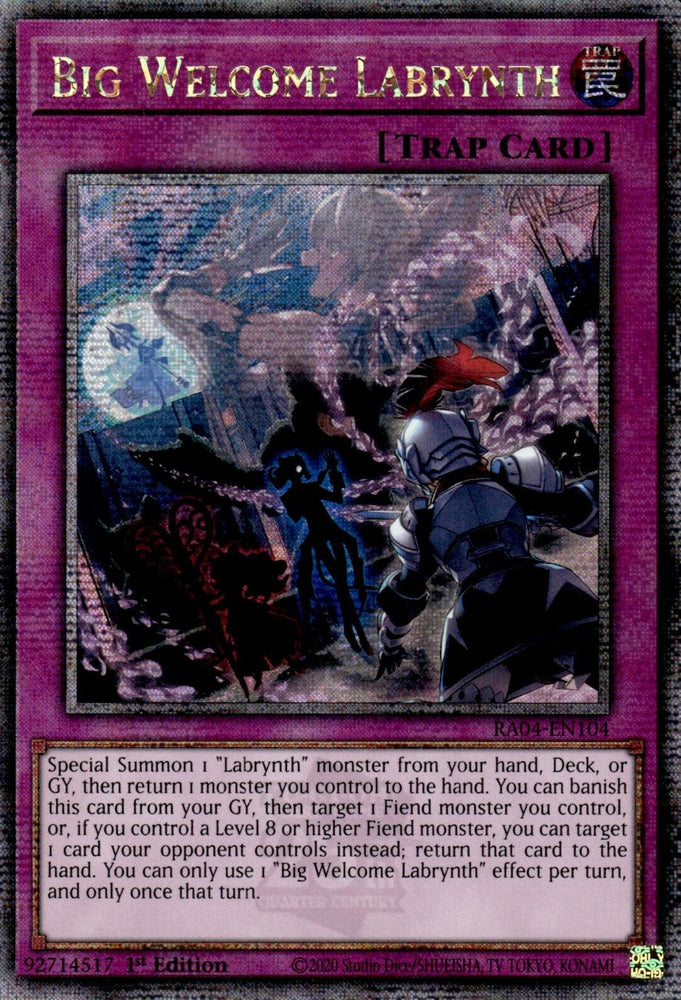 Big Welcome Labrynth [RA04-EN104] Quarter Century Secret Rare Yu-Gi-Oh!
