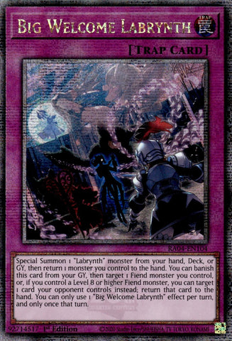 Big Welcome Labrynth [RA04-EN104] Quarter Century Secret Rare Yu-Gi-Oh!