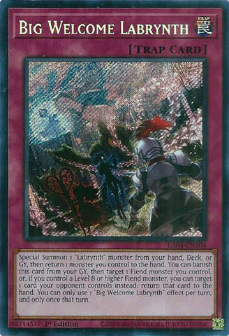 Big Welcome Labrynth [RA04-EN104] Secret Rare Yu-Gi-Oh!