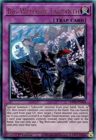 Big Welcome Labrynth [RA04-EN104] Prismatic Ultimate Rare Yu-Gi-Oh!