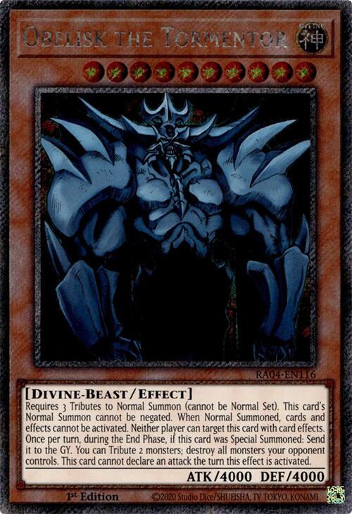 Obelisk the Tormentor [RA04-EN116] Platinum Secret Rare Yu-Gi-Oh!