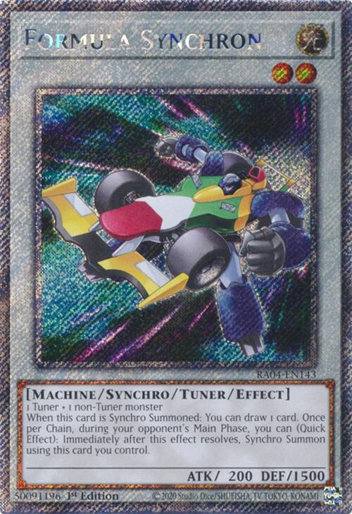 Formula Synchron [RA04-EN143] Platinum Secret Rare Yu-Gi-Oh!