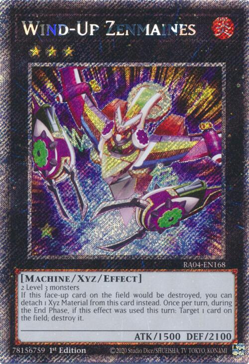 Wind-Up Zenmaines [RA04-EN168] Platinum Secret Rare Yu-Gi-Oh!