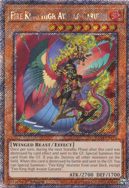 Fire King High Avatar Garunix [RA04-EN194] Platinum Secret Rare Yu-Gi-Oh!