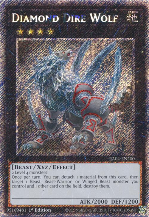 Diamond Dire Wolf [RA04-EN200] Platinum Secret Rare Yu-Gi-Oh!