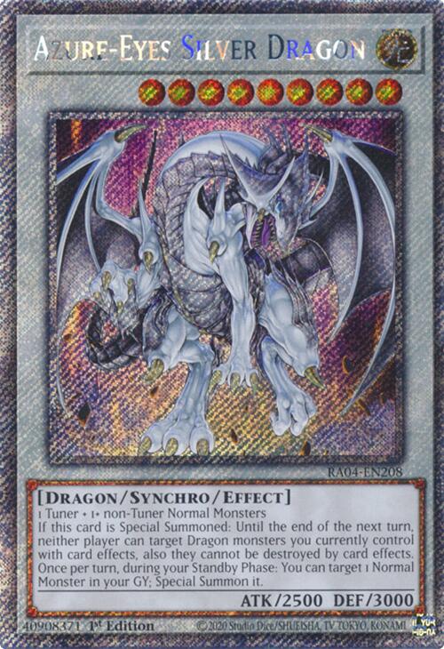 Azure-Eyes Silver Dragon [RA04-EN208] Platinum Secret Rare Yu-Gi-Oh!