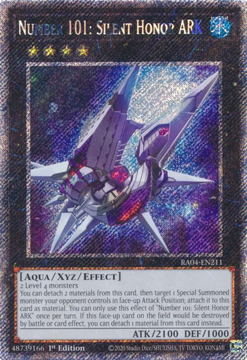 Number 101: Silent Honor ARK [RA04-EN211] Platinum Secret Rare Yu-Gi-Oh!