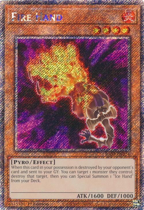 Fire Hand [RA04-EN224] Platinum Secret Rare Yu-Gi-Oh!