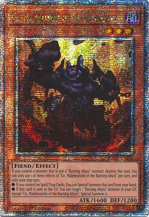Cir, Malebranche of the Burning Abyss [RA04-EN235] Quarter Century Secret Rare Yu-Gi-Oh!