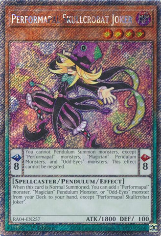 Performapal Skullcrobat Joker [RA04-EN257] Platinum Secret Rare Yu-Gi-Oh!