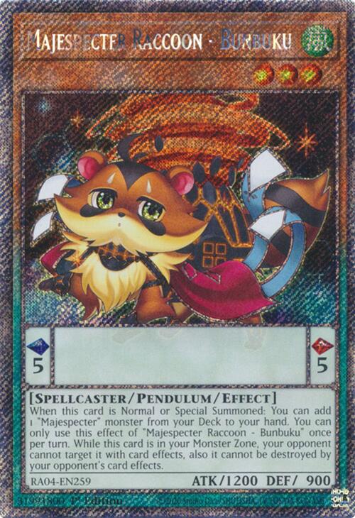 Majespecter Raccoon - Bunbuku [RA04-EN259] Platinum Secret Rare Yu-Gi-Oh!