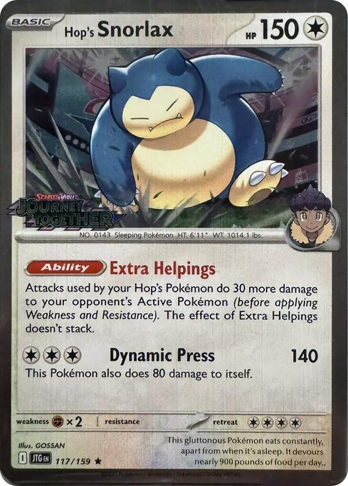 Hop's Snorlax (117/159) (Cosmos Holo) [Scarlet & Violet: Journey Together] Pokémon