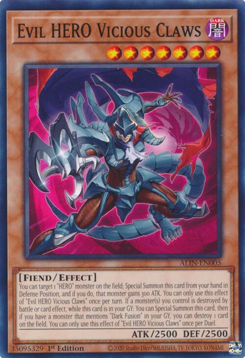 Evil HERO Vicious Claws [ALIN-EN005] Common Yu-Gi-Oh!