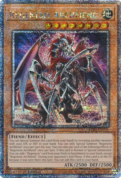 Regenesis Archfiend [ALIN-EN016] Quarter Century Secret Rare Yu-Gi-Oh!
