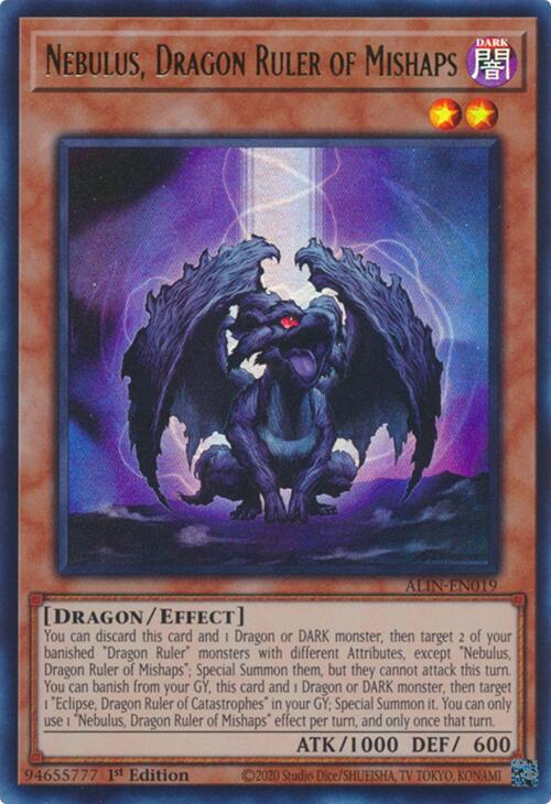Nebulus, Dragon Ruler of Mishaps [ALIN-EN019] Ultra Rare Yu-Gi-Oh!
