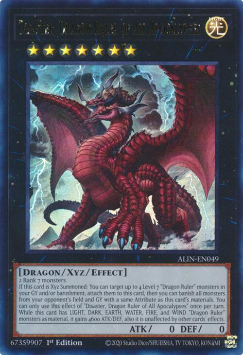Disaster, Dragon Ruler of All Apocalypses [ALIN-EN049] Ultra Rare Yu-Gi-Oh!