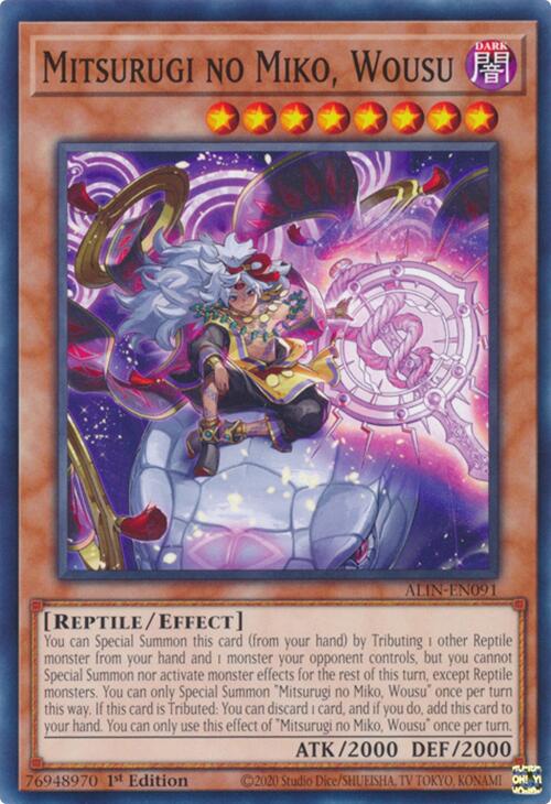 Mitsurugi no Miko, Wousu [ALIN-EN091] Common Yu-Gi-Oh!