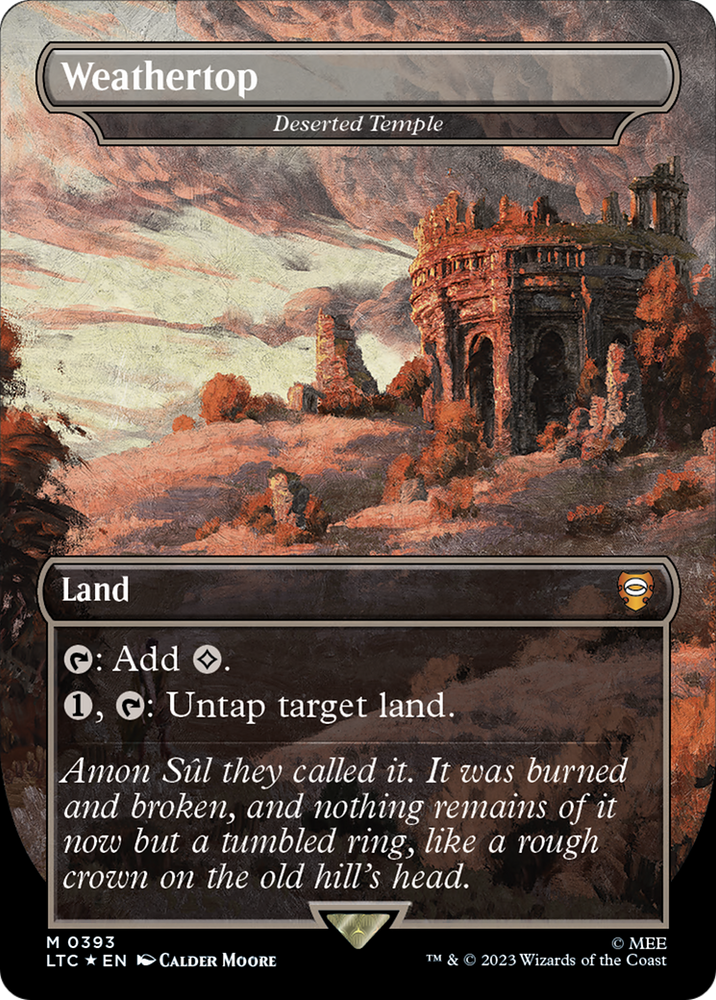 Weathertop - Deserted Temple (Borderless) (Surge Foil Realms and Relics) [The Lord of the Rings: Tales of Middle-Earth Commander] Magic: The Gathering