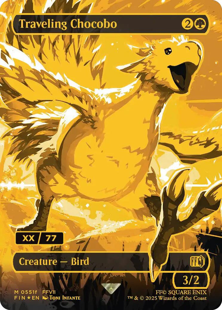 Traveling Chocobo (Borderless) (Serial Numbered) [FINAL FANTASY] Magic: The Gathering