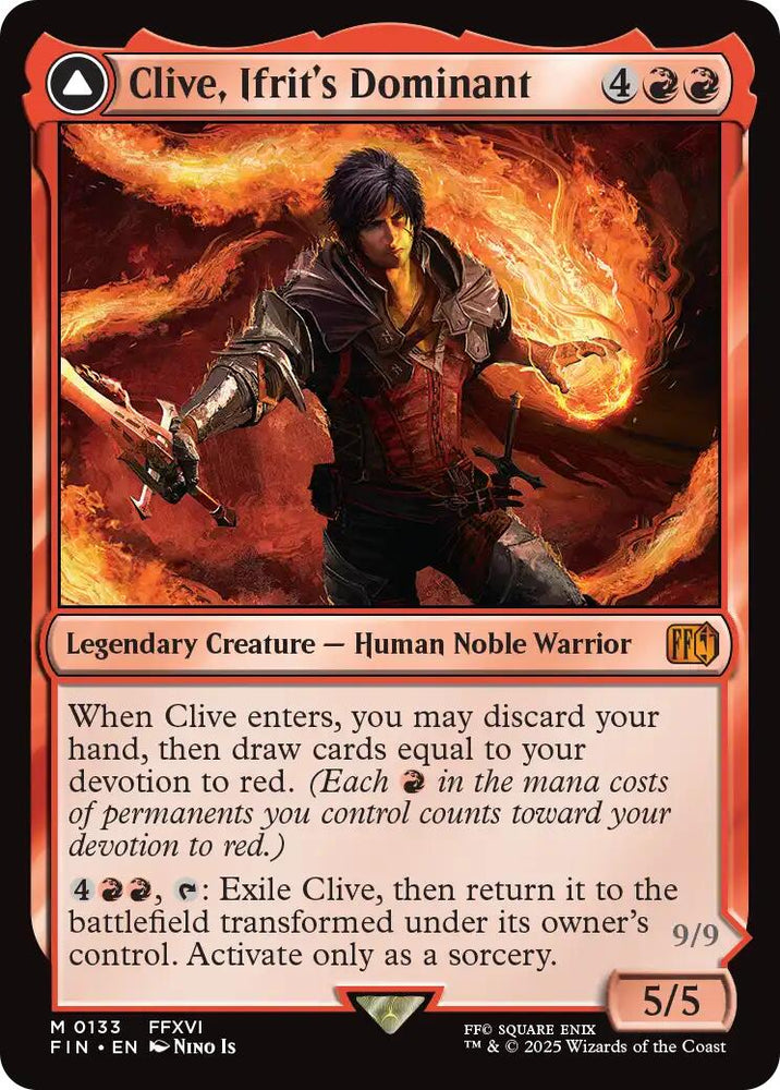 Clive, Ifrit's Dominant // Ifrit, Warden of Inferno [FINAL FANTASY] Magic: The Gathering