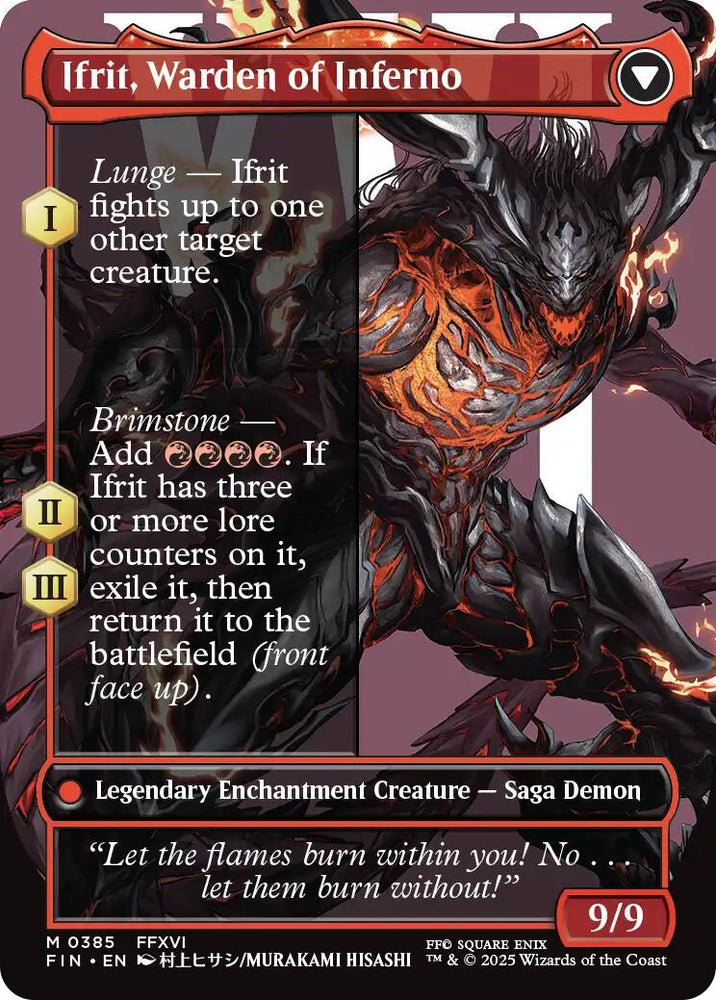 Clive, Ifrit's Dominant // Ifrit, Warden of Inferno (Borderless) (0385) [FINAL FANTASY] Magic: The Gathering