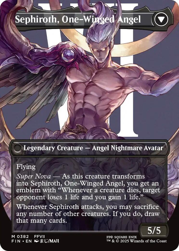 Sephiroth, Fabled SOLDIER // Sephiroth, One-Winged Angel (Borderless) (0382) [FINAL FANTASY] Magic: The Gathering