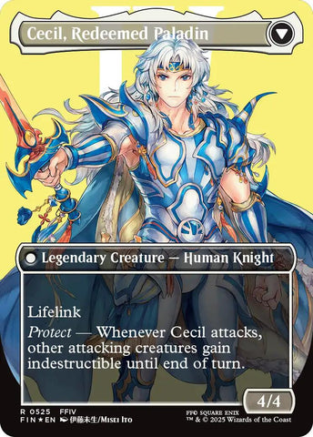 Cecil, Dark Knight // Cecil, Redeemed Paladin (Borderless) (Surge Foil) [FINAL FANTASY] Magic: The Gathering