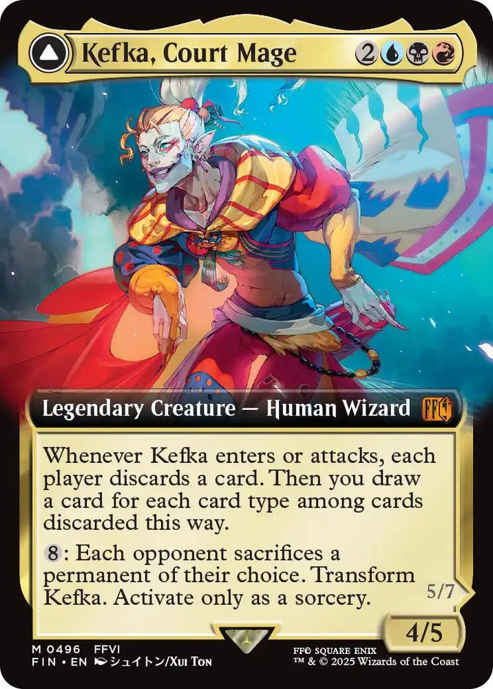 Kefka, Court Mage // Kefka, Ruler of Ruin (Extended Art) [FINAL FANTASY] Magic: The Gathering