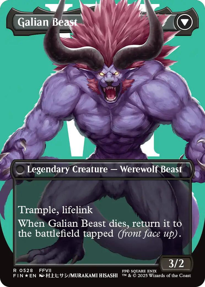 Vincent Valentine // Galian Beast (Borderless) (Surge Foil) [FINAL FANTASY] Magic: The Gathering