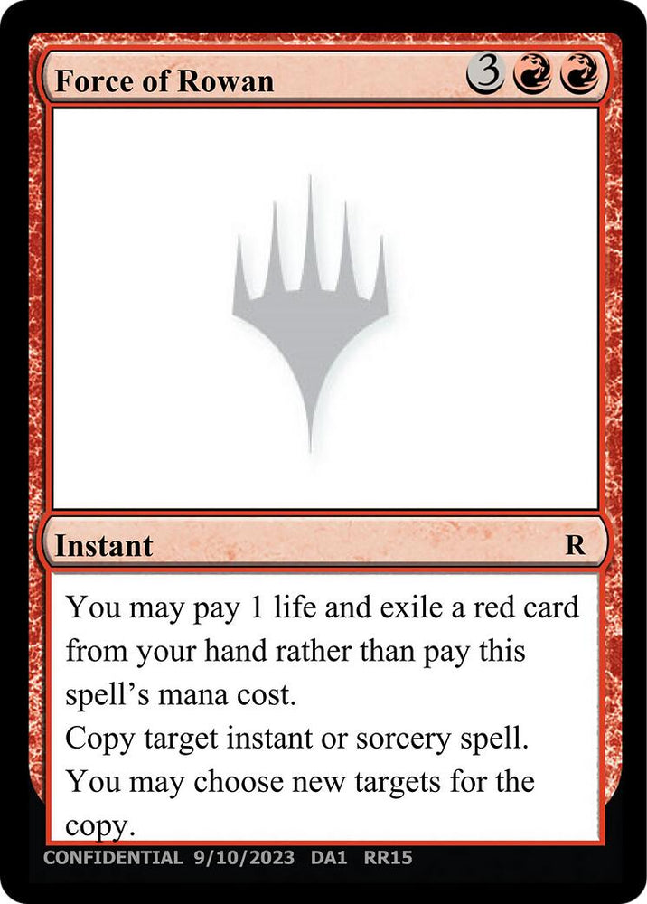 Force of Rowan [Unknown Event] Magic: The Gathering
