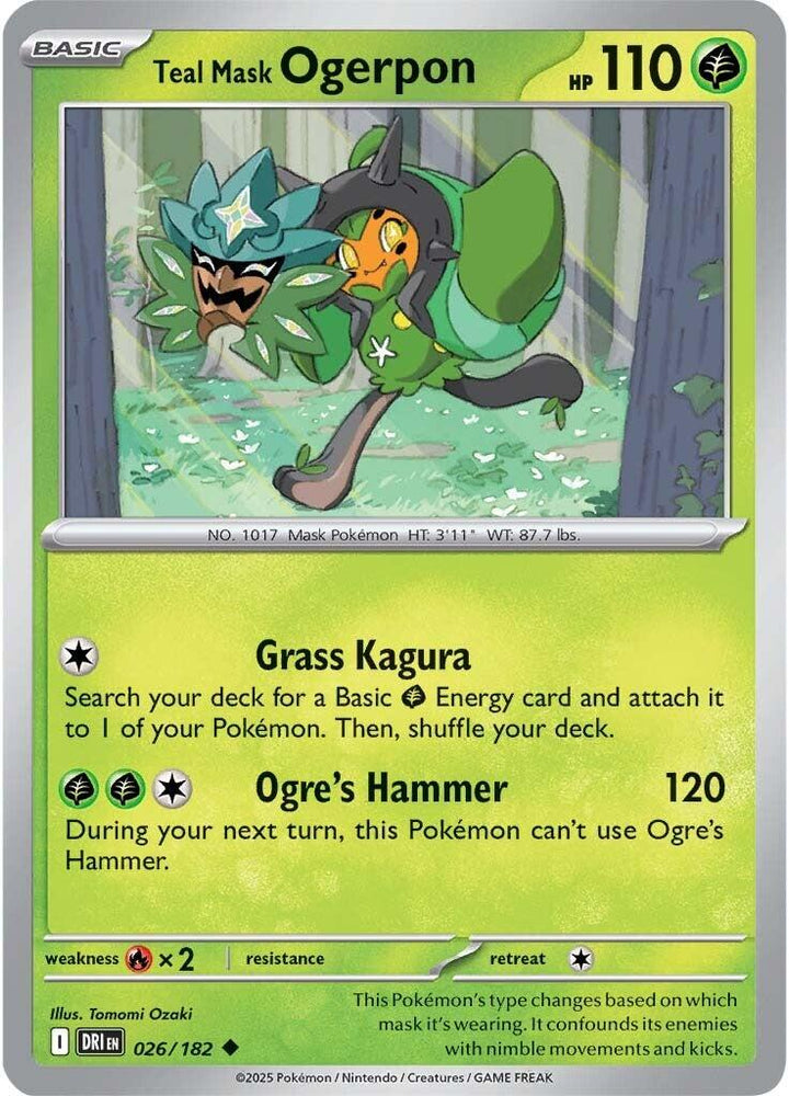 Teal Mask Ogerpon (026/182) [Scarlet & Violet: Destined Rivals] Pokémon