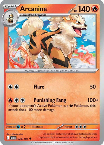 Arcanine (028/182) [Scarlet & Violet: Destined Rivals] Pokémon