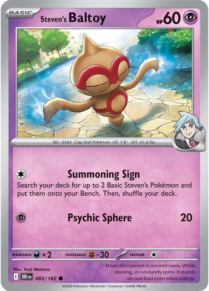 Steven's Baltoy (083/182) [Scarlet & Violet: Destined Rivals] Pokémon
