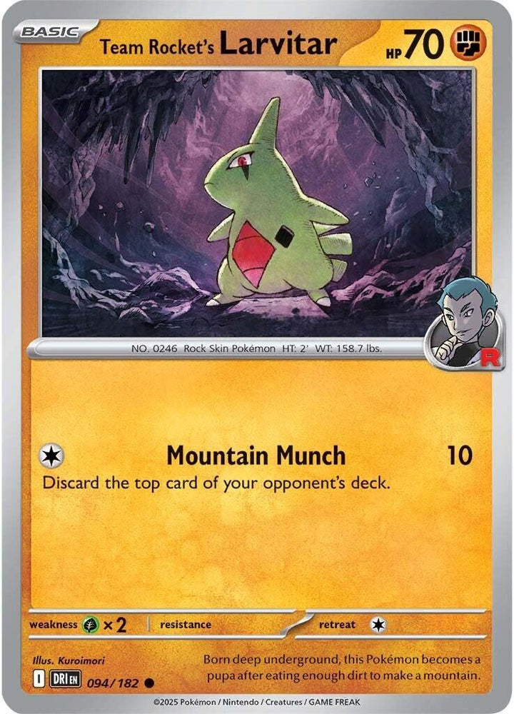 Team Rocket's Larvitar (094/182) [Scarlet & Violet: Destined Rivals] Pokémon