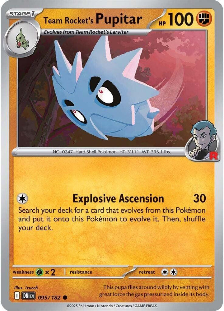 Team Rocket's Pupitar (095/182) [Scarlet & Violet: Destined Rivals] Pokémon