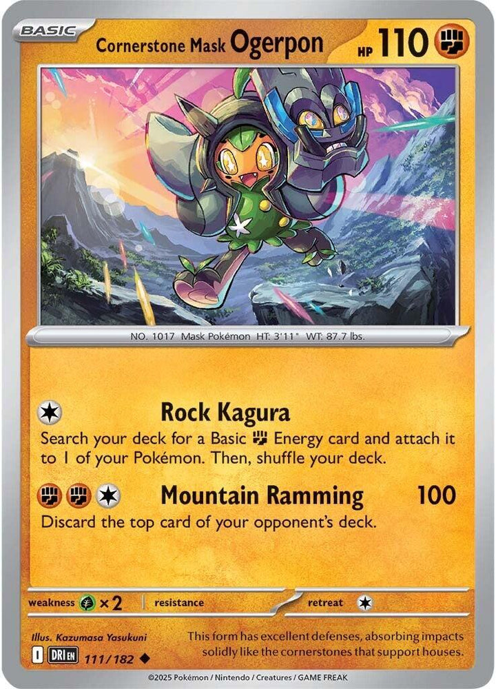 Cornerstone Mask Ogerpon (111/182) [Scarlet & Violet: Destined Rivals] Pokémon
