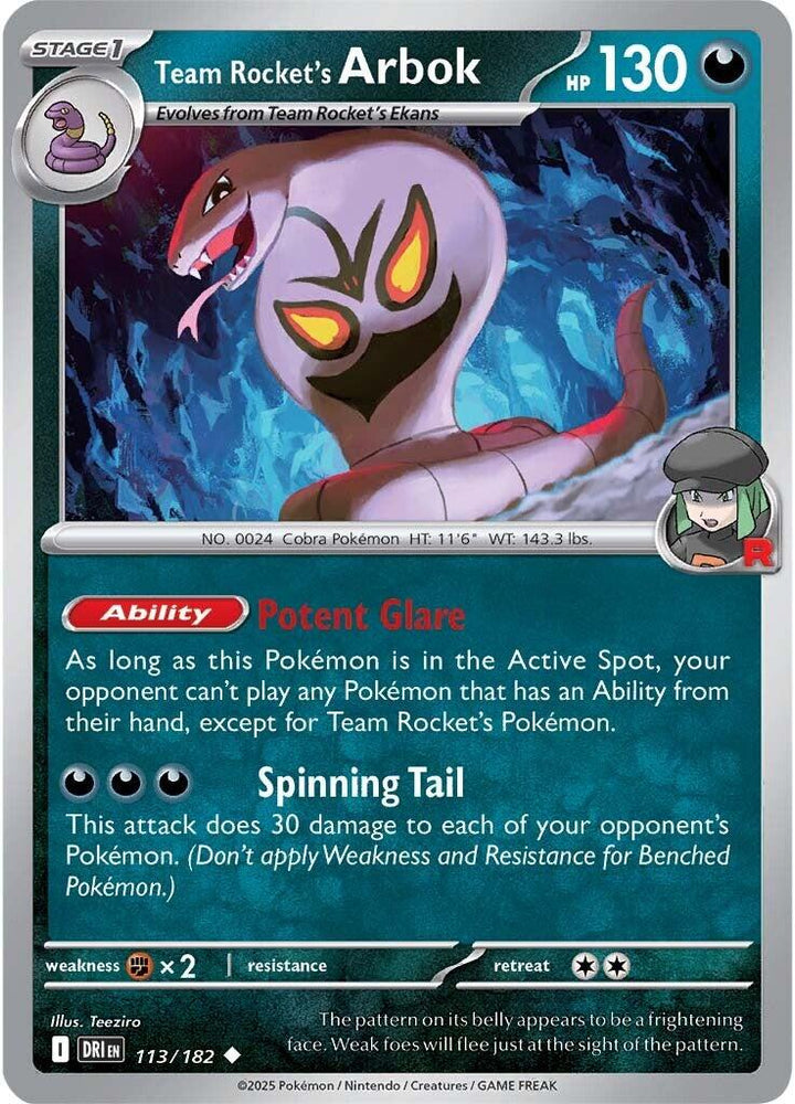 Team Rocket's Arbok (113/182) [Scarlet & Violet: Destined Rivals] Pokémon