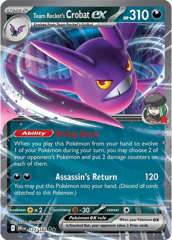 Team Rocket's Crobat ex (122/182) [Scarlet & Violet: Destined Rivals] Pokémon