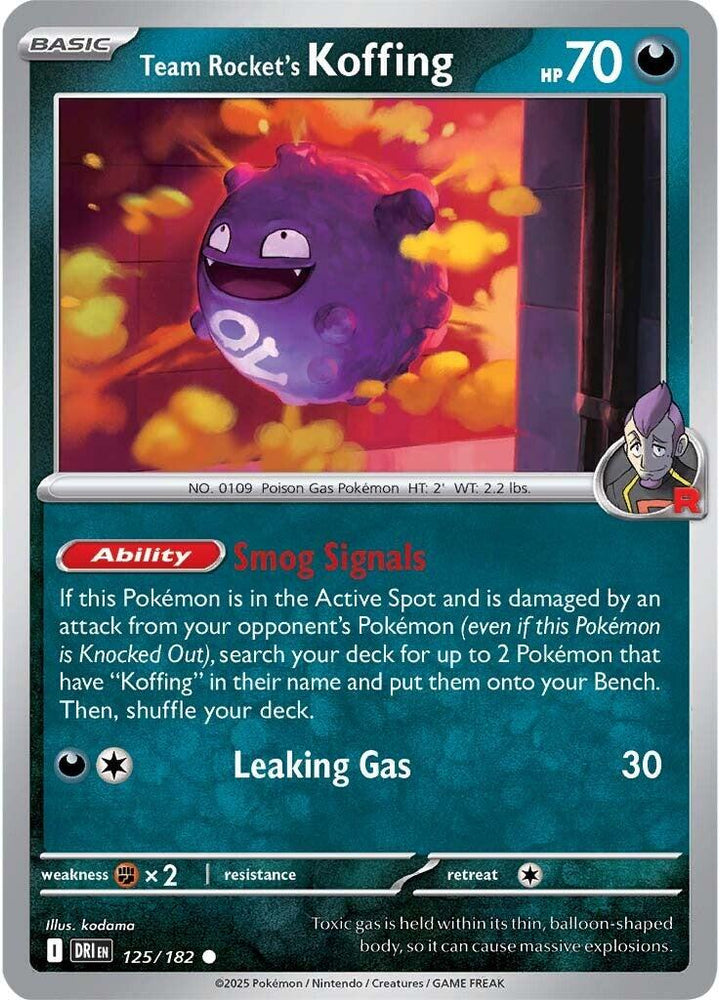 Team Rocket's Koffing (125/182) [Scarlet & Violet: Destined Rivals] Pokémon