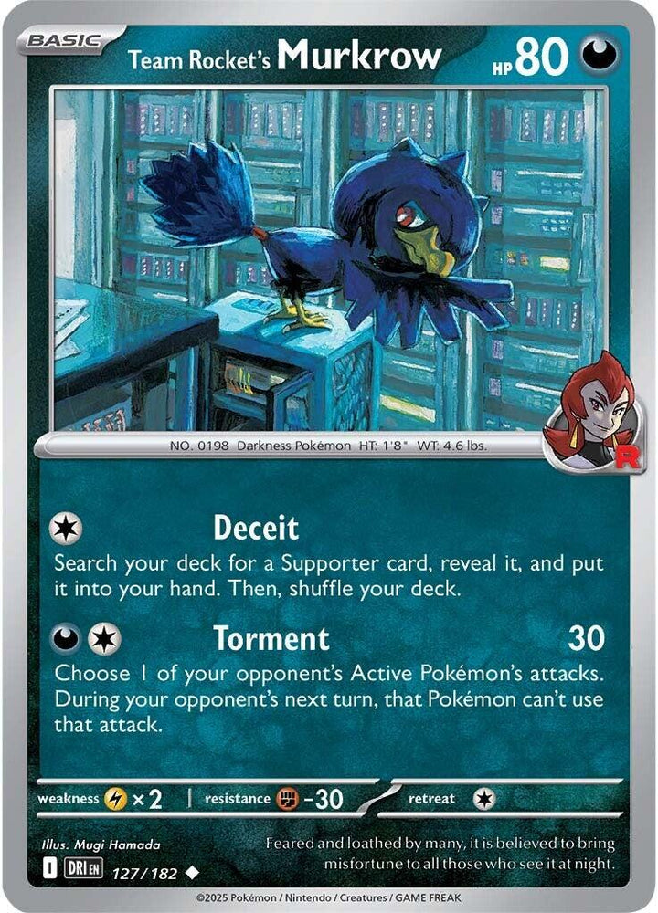 Team Rocket's Murkrow (127/182) [Scarlet & Violet: Destined Rivals] Pokémon