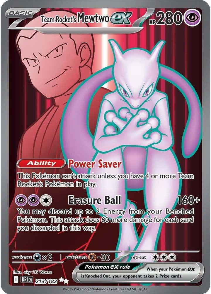 Team Rocket's Mewtwo ex (213/182) [Scarlet & Violet: Destined Rivals] Pokémon